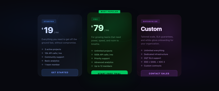 Kinetic Tilt Cards — preview