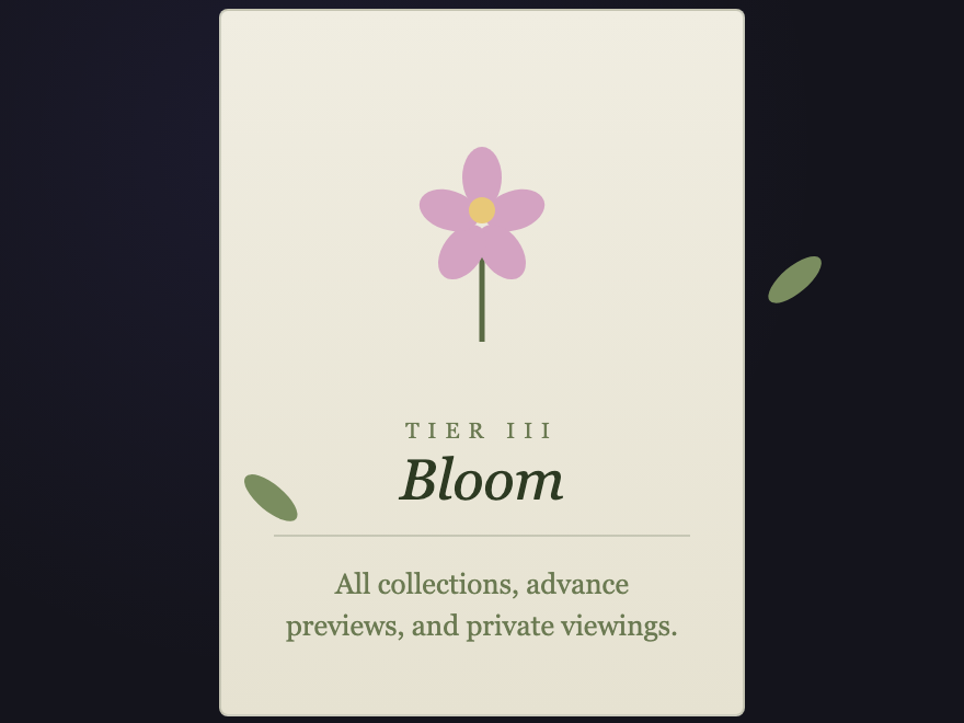 Botanical Membership Tier — preview