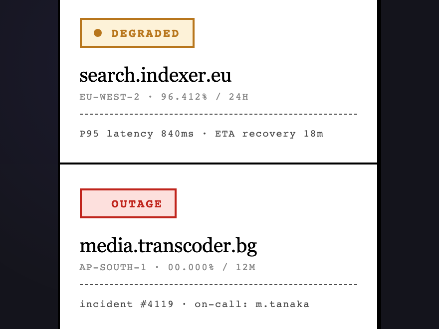 Brutalist Status Matrix — preview