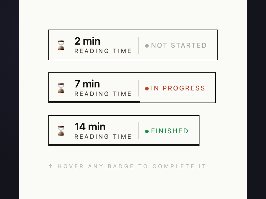 Reading Time Indicator — preview