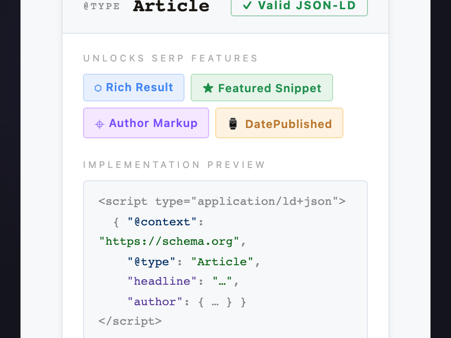 Schema Markup Type — preview