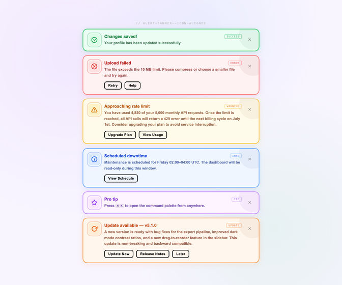 CSS Alert Banner with Icon Alignment — preview