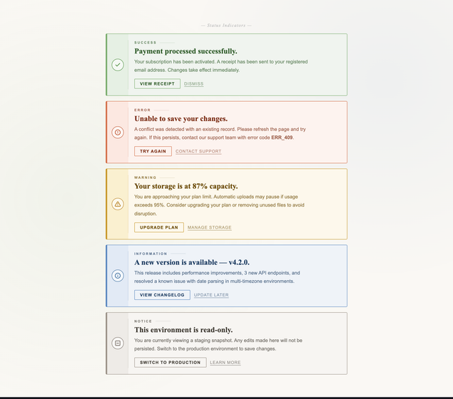 Semantic Bootstrap-style Alerts CSS — preview