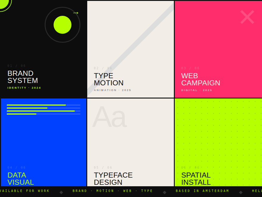 Selected Work Grid — preview