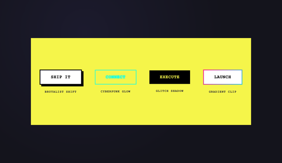Neo-Brutalist & Cyberpunk Button Glow Effects — preview