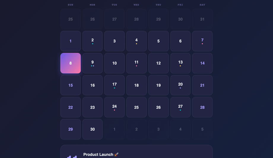 Interactive 3D Flip Card Calendar — preview