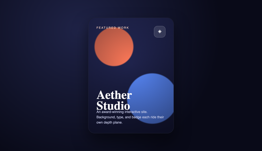 3D Tilt & Parallax Card Effects — preview