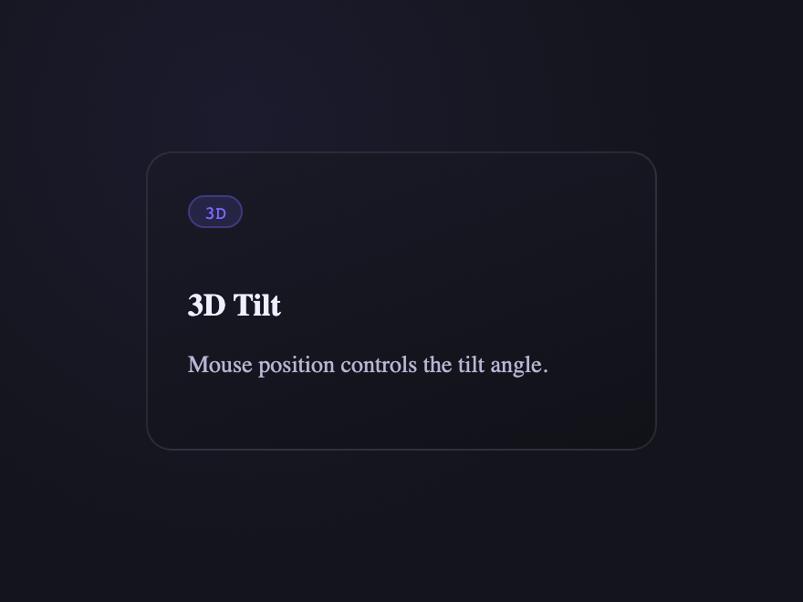 3D Tilt — preview