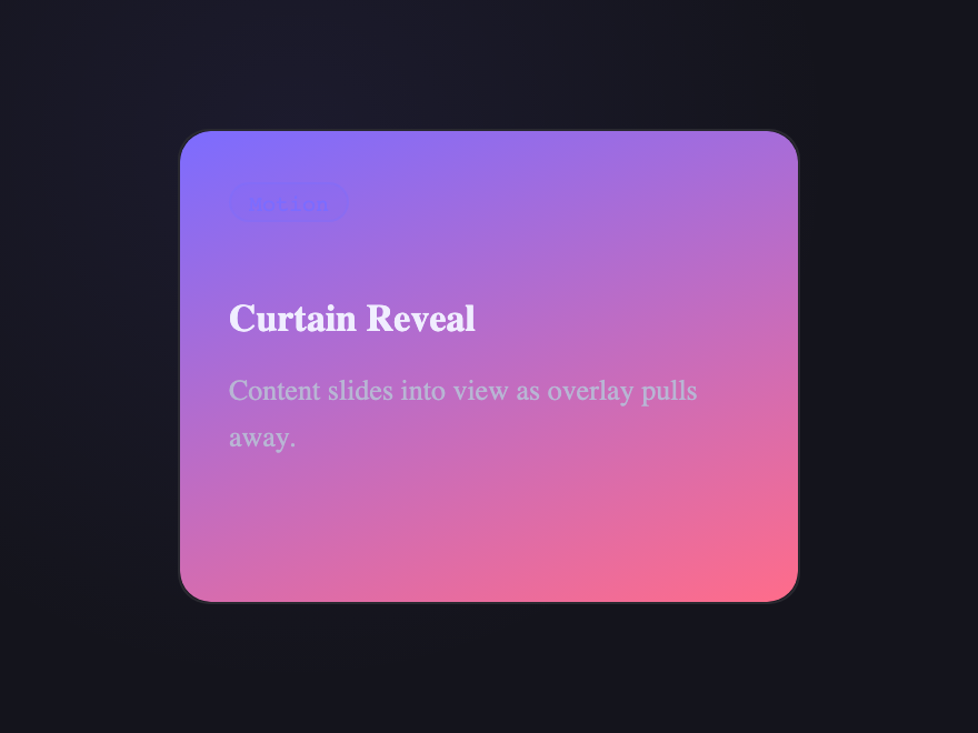 Curtain Reveal — preview