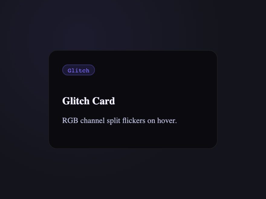 Glitch Card — preview