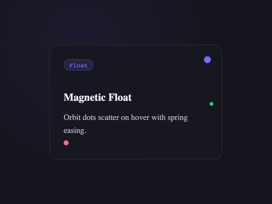 Magnetic Float — preview
