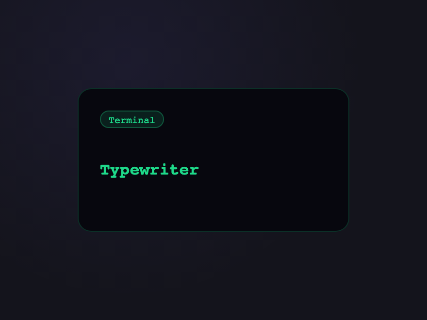 Typewriter Reveal — preview