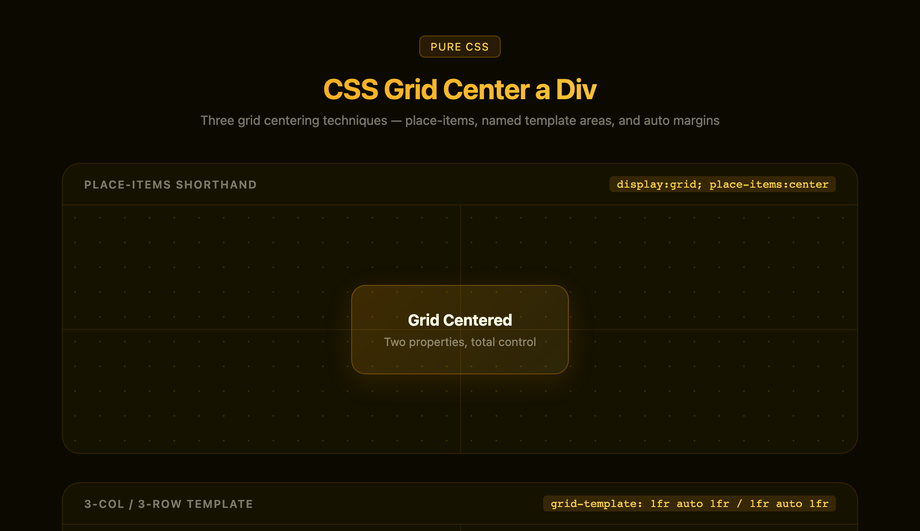 CSS Grid Center a Div — preview