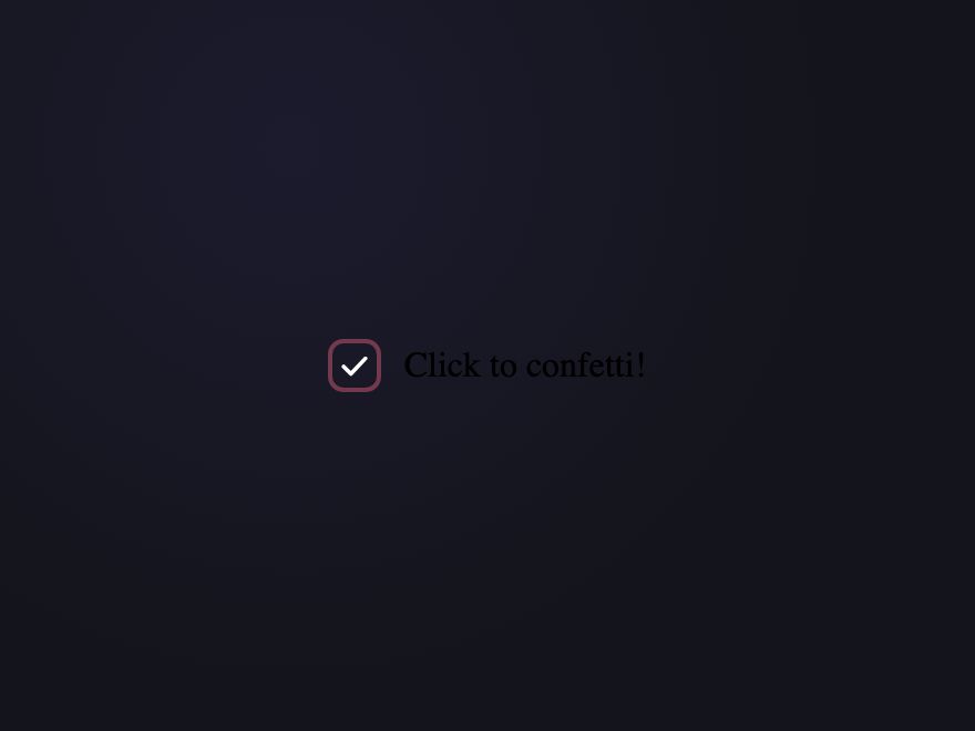 Confetti Burst Checkbox — preview