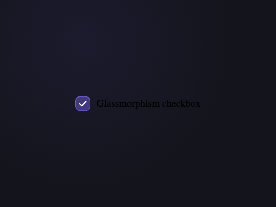 Glassmorphism Checkbox — preview