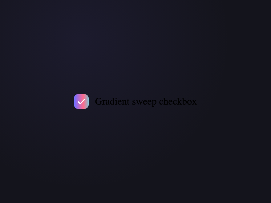 Gradient Sweep Checkbox — preview