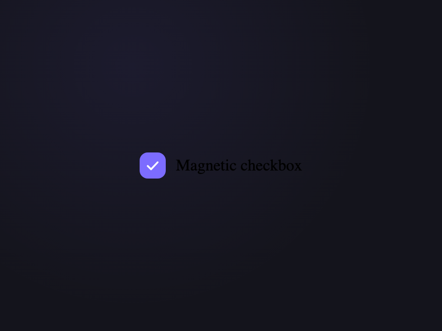Magnetic Checkbox — preview