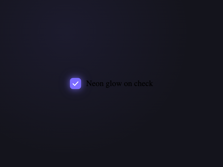 Neon Glow Checkbox — preview