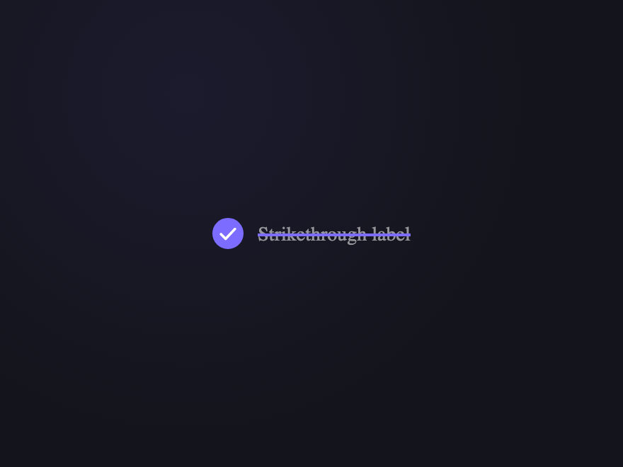 Strikethrough Checkbox — preview