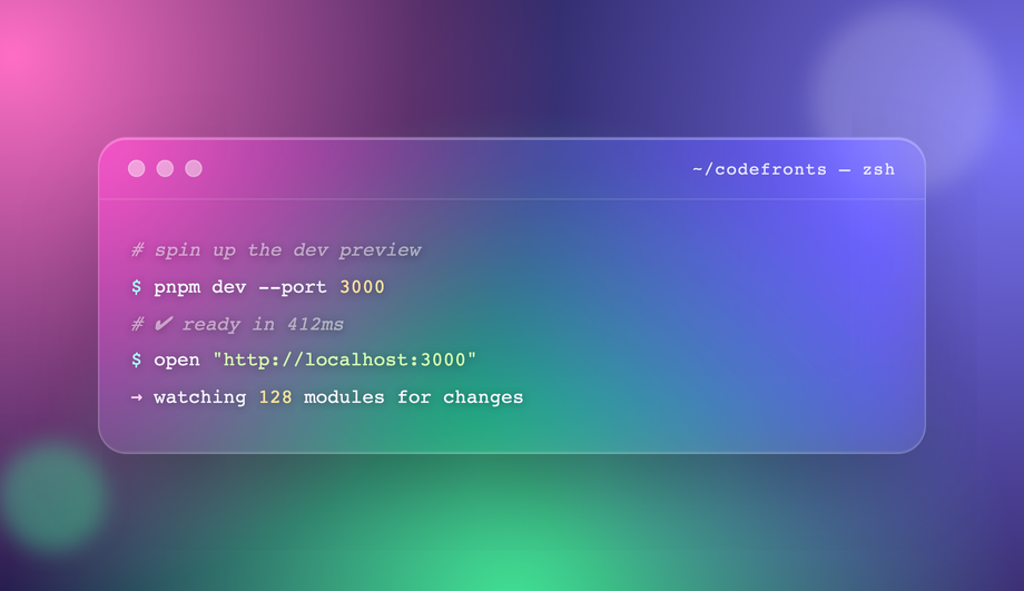 Glassmorphism Code Terminal — preview