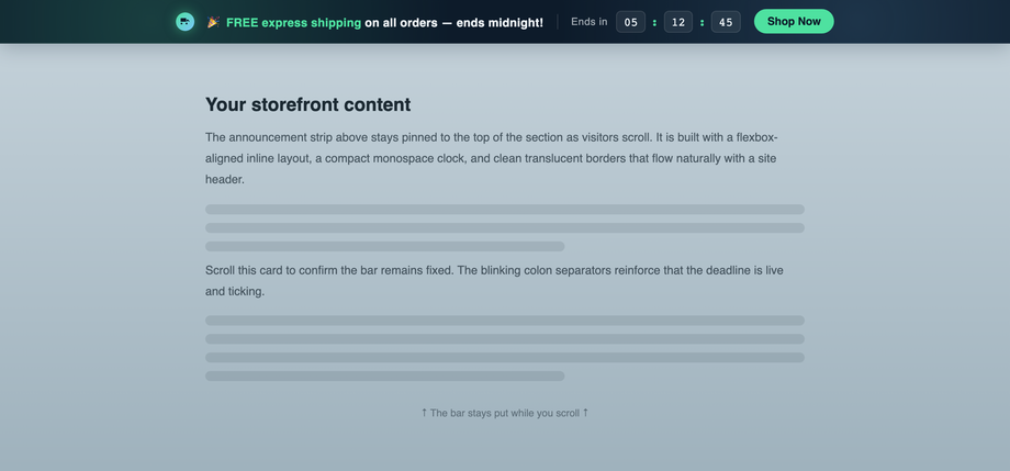 Website Sticky Announcement Bars (Site-Wide) — preview