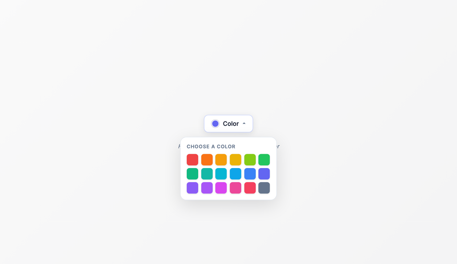 Color Swatch Picker Dropdown — preview