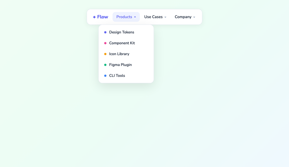 Stagger Children Reveal Dropdown — preview