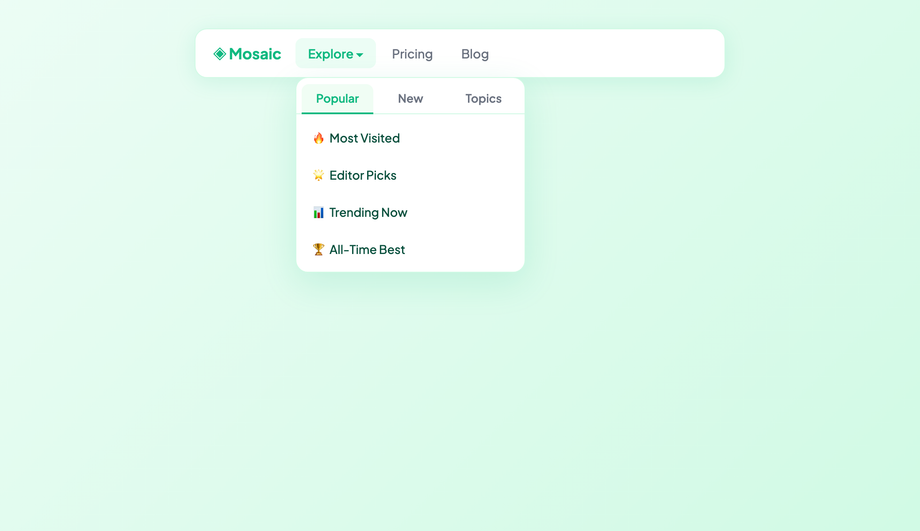 Tab Panel Dropdown — preview
