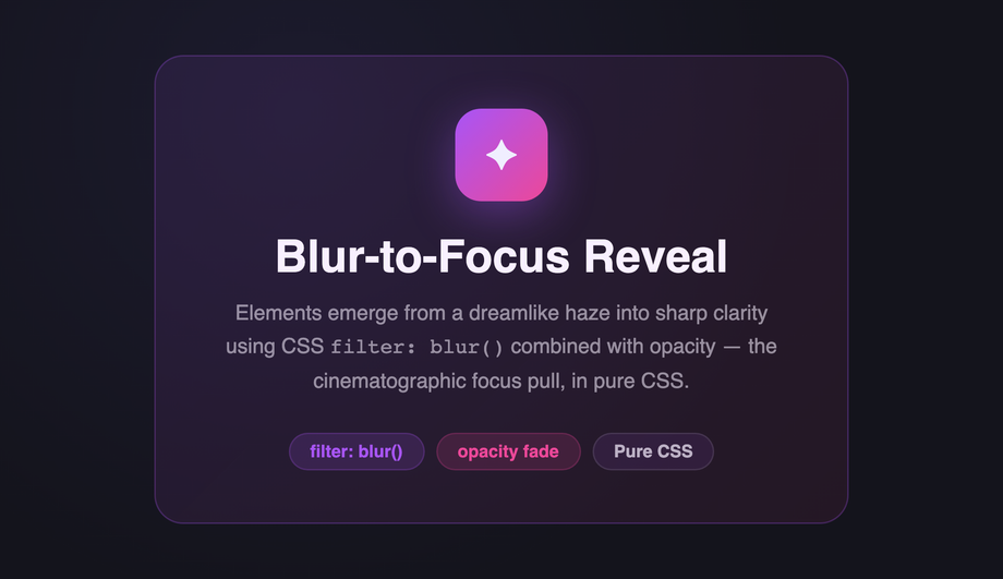 Blur Defocus Fade — preview