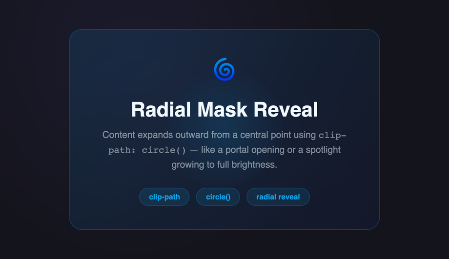 Radial Clip-Path Mask Reveal — preview