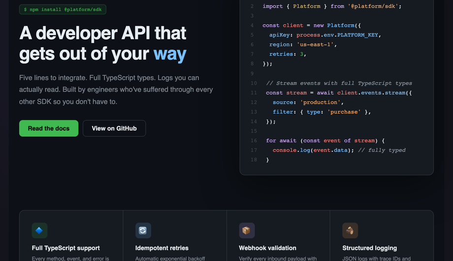 CSS Feature Section with Code Preview — preview