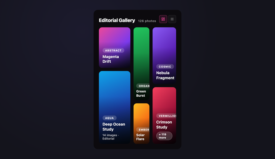 CSS Flexbox Mosaic Image Gallery — preview