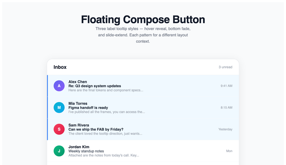 Compose + Tooltip FAB — preview