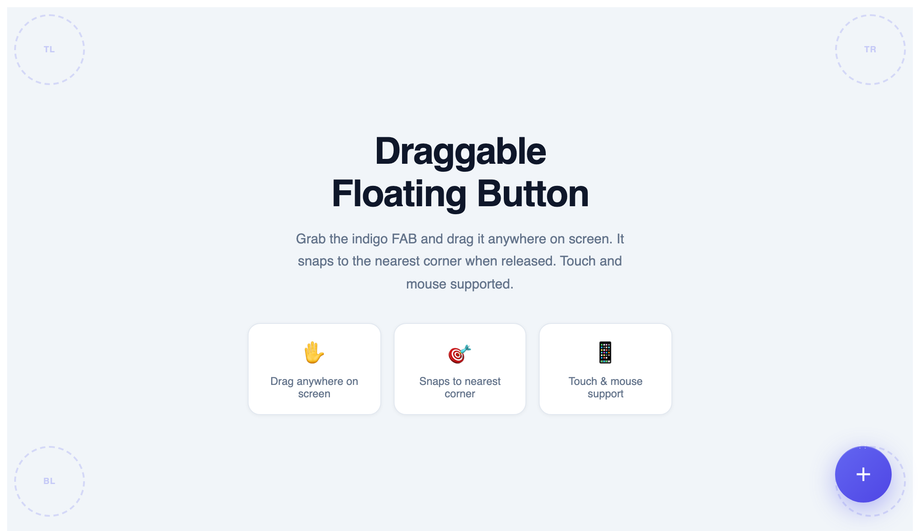 Draggable FAB — preview