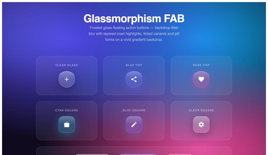 Glassmorphism FAB — preview