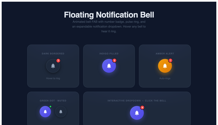 Notification Bell FAB — preview