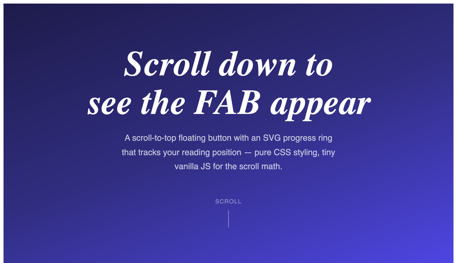 Scroll-to-Top Progress Ring — preview