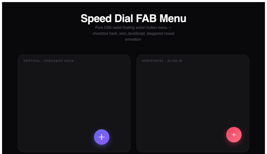 Speed Dial FAB Menu — preview
