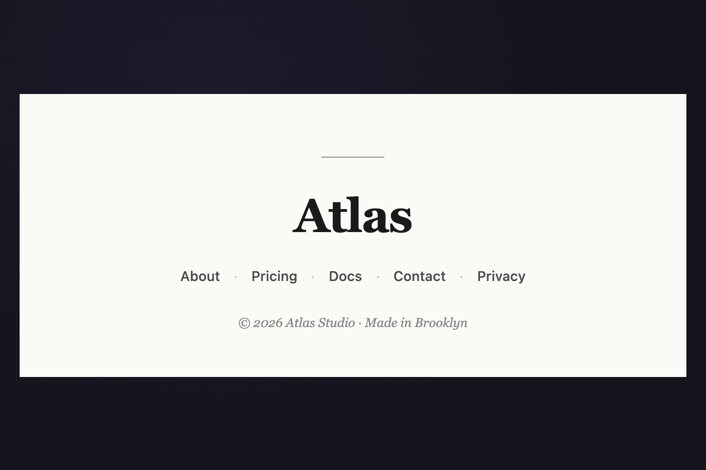 Editorial Centered — preview