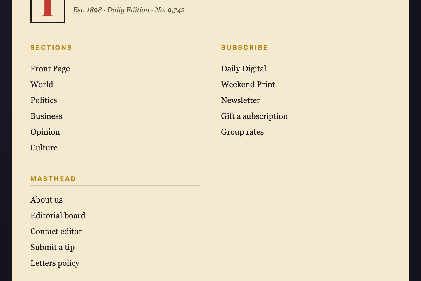 Newspaper Masthead — preview