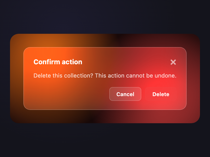 Frosted Modal — preview