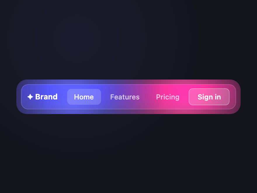 Glass Navbar — preview