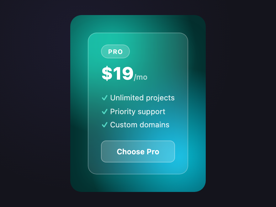 Pricing Glass — preview