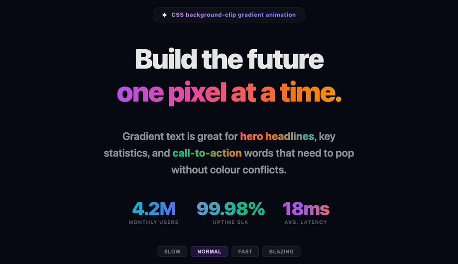CSS Animated Infinite Gradient Text — preview