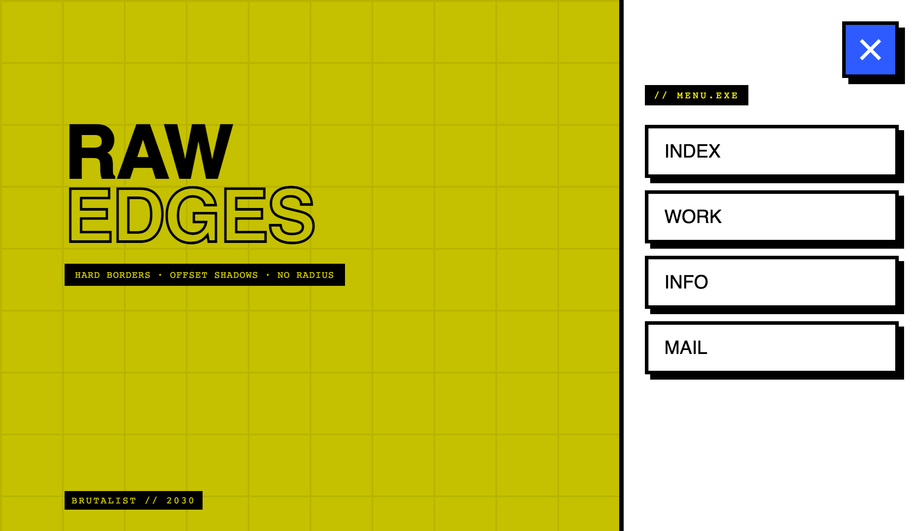 Brutalist CSS Bordered Hamburger Menu — preview