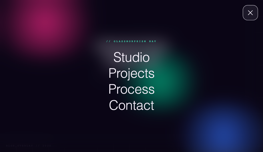 Full Screen Blur Overlay Hamburger Menu — preview