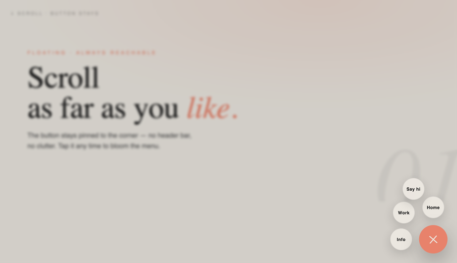 Minimalist / Floating Hamburger Button — preview