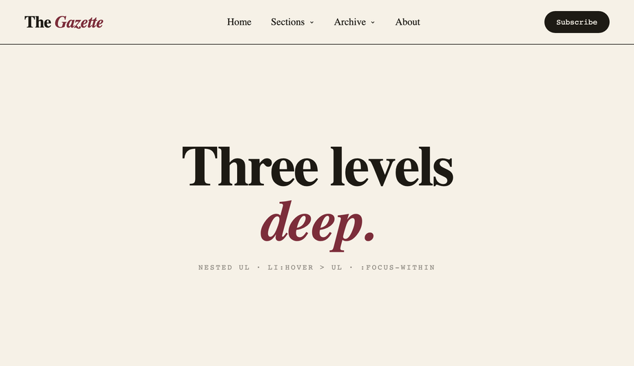 Multi-Level Dropdown Menu Header — preview