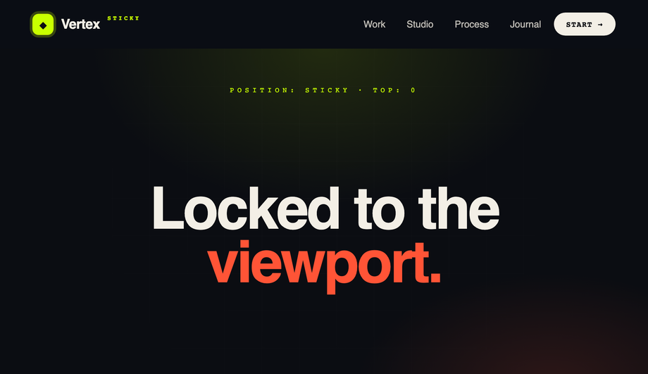 Pure CSS Fixed Navigation (Sticky Header) — preview