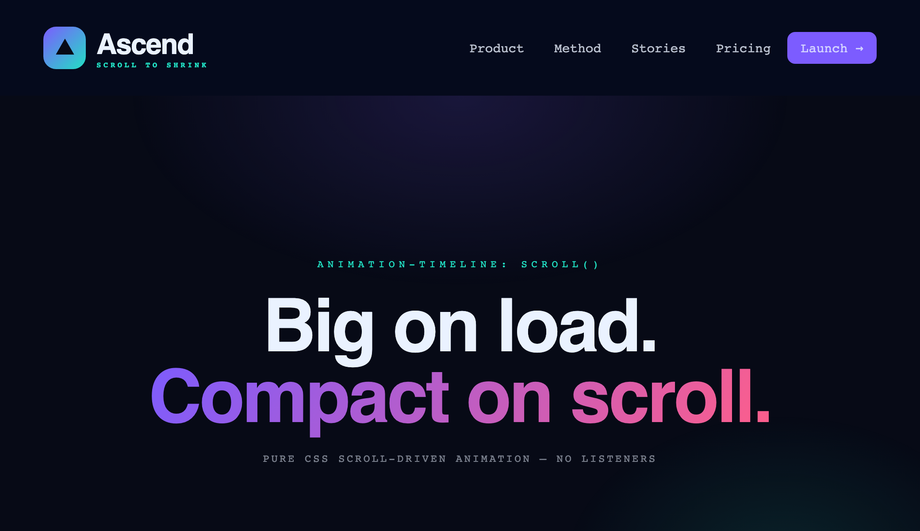 Shrinking Header on Scroll — preview